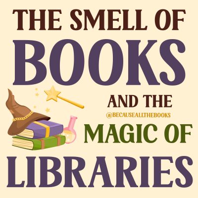 cartoony graphic with a wizard hat, magic wand, and stack of books
